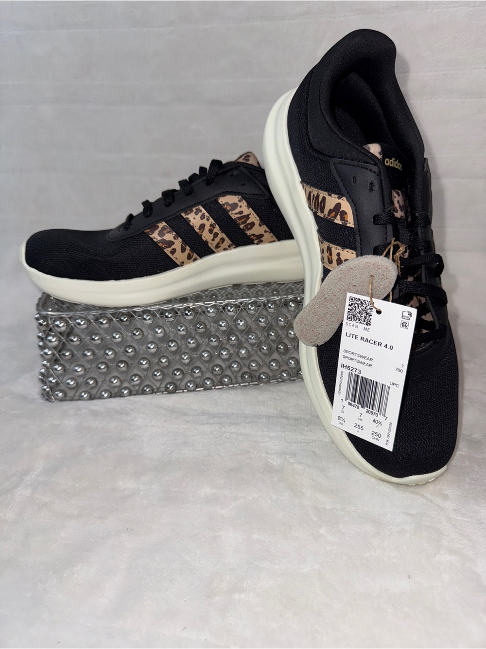 Adidas Lite Racer 4.0 Black Leopard Sz 7 Mens/8.5 Womens IH5273 - Picture 12 of 15